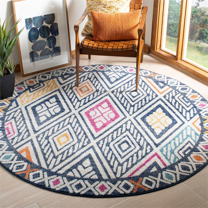 Safavieh Evoke 9' x 12' Rug in Navy and Ivory