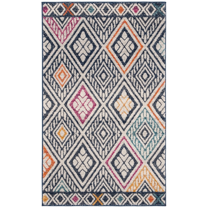 Safavieh Evoke 9' x 12' Rug in Navy and Ivory