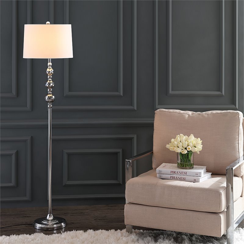 Safavieh Addie Floor Lamp in Gray and Chrome
