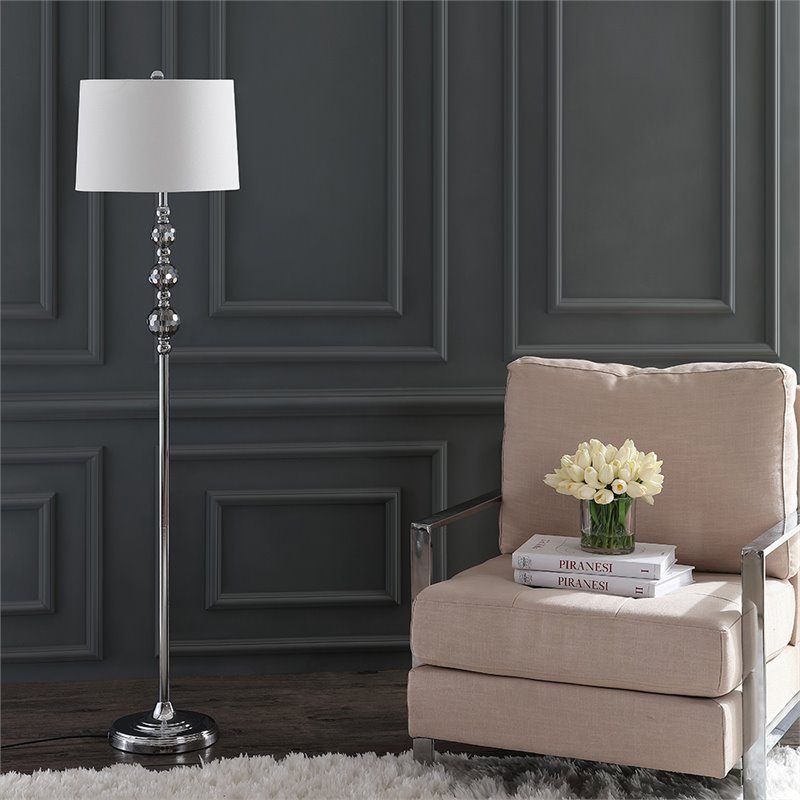 Safavieh Addie Floor Lamp in Gray and Chrome