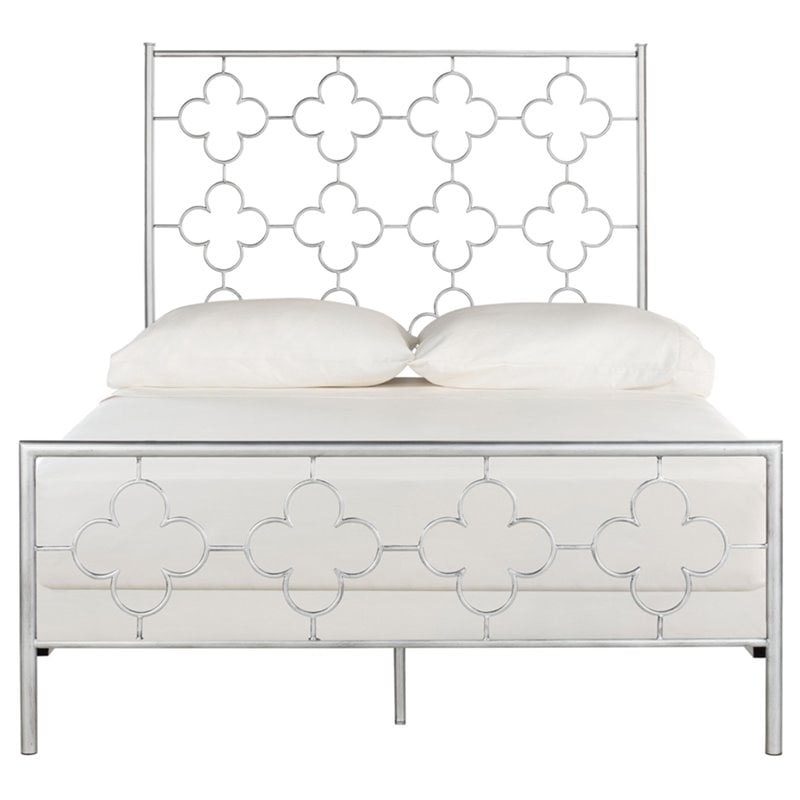 Safavieh Morris Full Metal Bed in Antique Silver