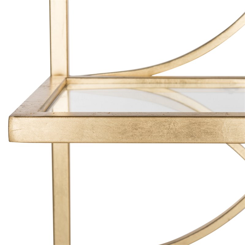 Safavieh Spano 5 Shelf Glass Bookcase in Gold and Black