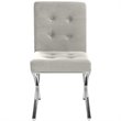 Safavieh Walsh Tufted Dining Side Chair in Gray and Chrome