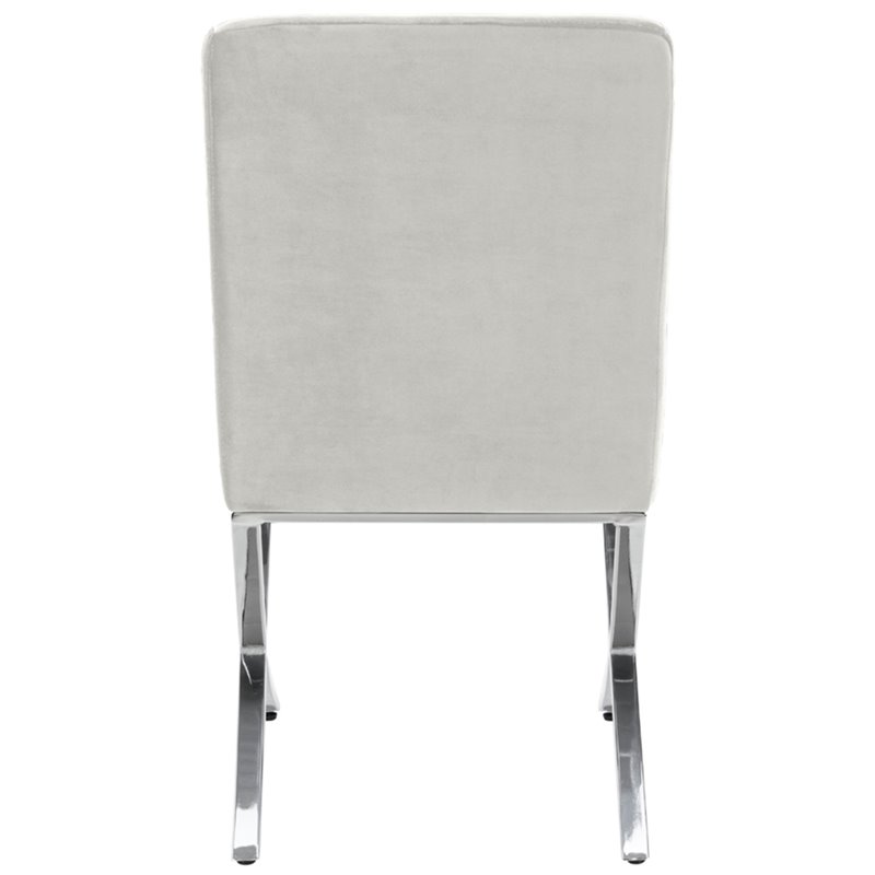 Safavieh Walsh Tufted Dining Side Chair in Gray and Chrome