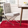 Safavieh Walsh Tufted Dining Side Chair in Gray and Chrome