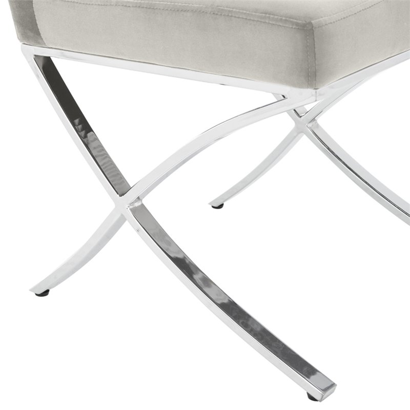 Safavieh Walsh Tufted Dining Side Chair in Gray and Chrome