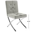 Safavieh Walsh Tufted Dining Side Chair in Gray and Chrome