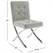 Safavieh Walsh Tufted Dining Side Chair in Gray and Chrome