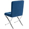 Safavieh Walsh Tufted Dining Side Chair in Navy and Chrome