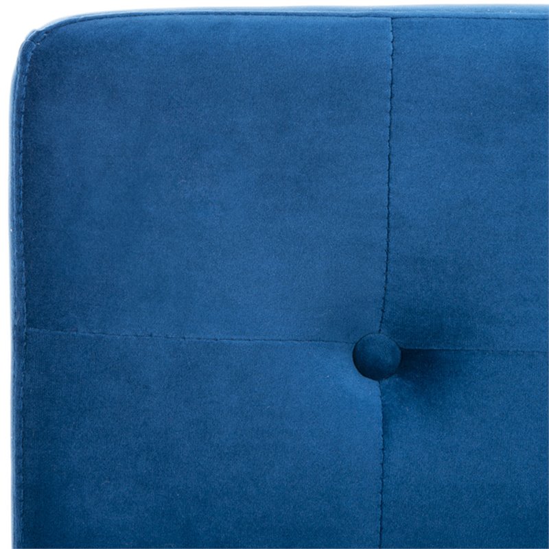 Safavieh Walsh Tufted Dining Side Chair in Navy and Chrome