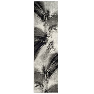 Safavieh Glacier 2'3&quot x 12' Runner Rug in Gray and Black