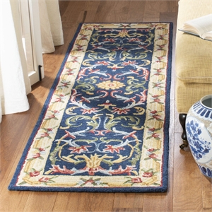 Safavieh Heritage 2' x 3' Hand Tufted Wool Rug in Navy and Ivory