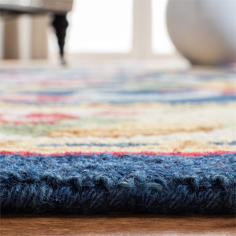 Safavieh Heritage 2' x 3' Hand Tufted Wool Rug in Navy and Ivory