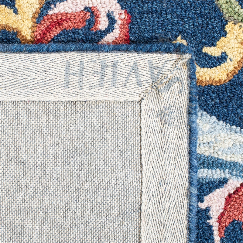 Safavieh Heritage 2' x 3' Hand Tufted Wool Rug in Navy and Ivory