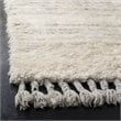 Safavieh Kenya 6' x 9' Hand Knotted Shag Wool Rug in Ivory and Gray