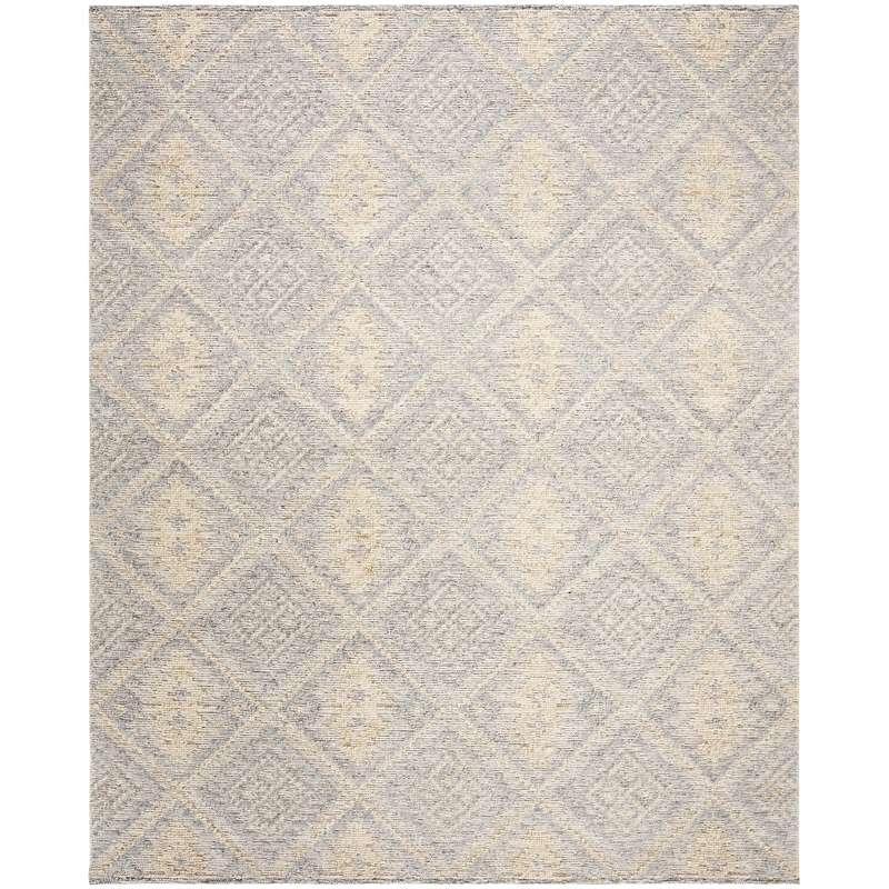 Safavieh Kenya 9' x 12' Hand Knotted Shag Wool Rug in Gray and Gold