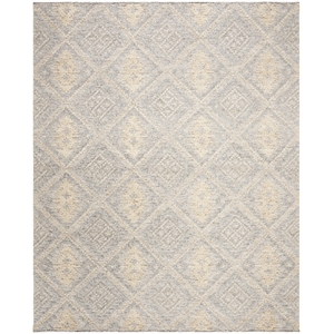 Safavieh Kenya 9' x 12' Hand Knotted Shag Wool Rug in Gray and Gold