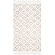 Safavieh Kenya 6' x 9' Hand Knotted Shag Wool Rug in Gray and Ivory