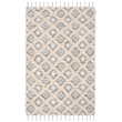 Safavieh Kenya 6' x 9' Hand Knotted Shag Wool Rug in Gray and Ivory