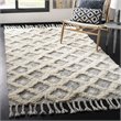 Safavieh Kenya 8' x 10' Hand Knotted Shag Wool Rug in Gray and Ivory