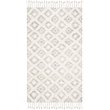 Safavieh Kenya 8' x 10' Hand Knotted Shag Wool Rug in Gray and Ivory