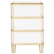 Safavieh Giana 3 Drawer Mirrored Nightstand in Gold