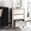 Safavieh Giana 3 Drawer Mirrored Nightstand in Gold