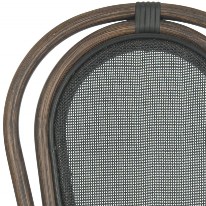 Safavieh Ebsen Patio Dining Side Chair in Black (Set of 2)