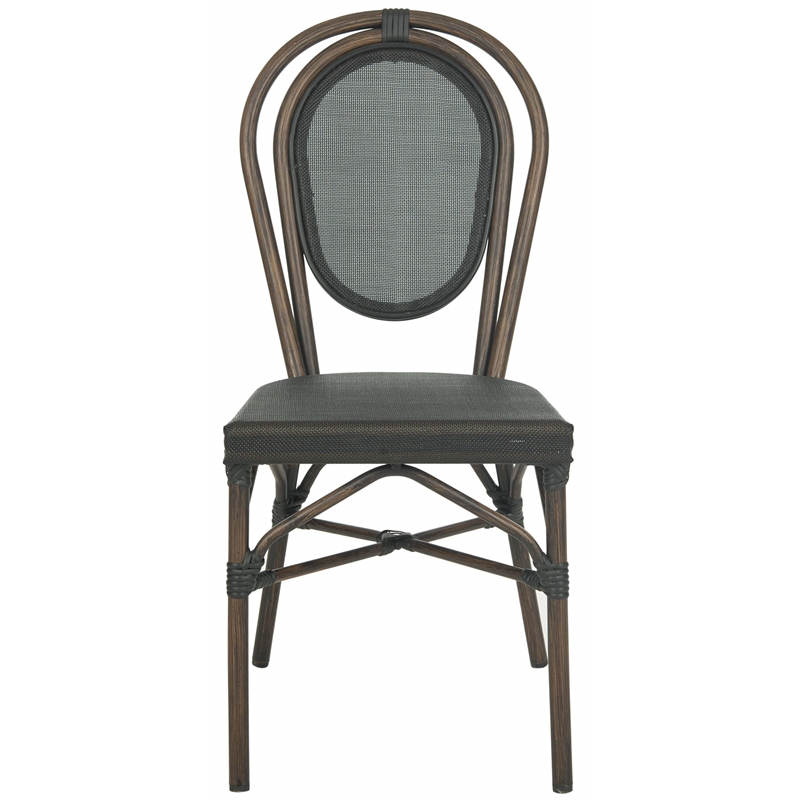 Safavieh Ebsen Patio Dining Side Chair in Black (Set of 2)