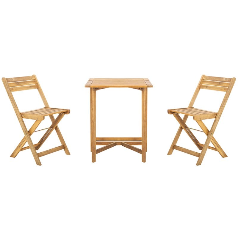 Safavieh Gallo 3 Piece Patio Dining Set in Natural