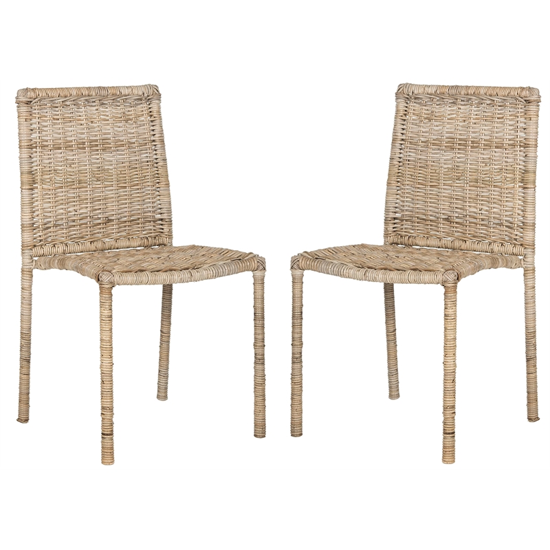 Safavieh Makassar Dining Side Chair in Brown (Set of 2)