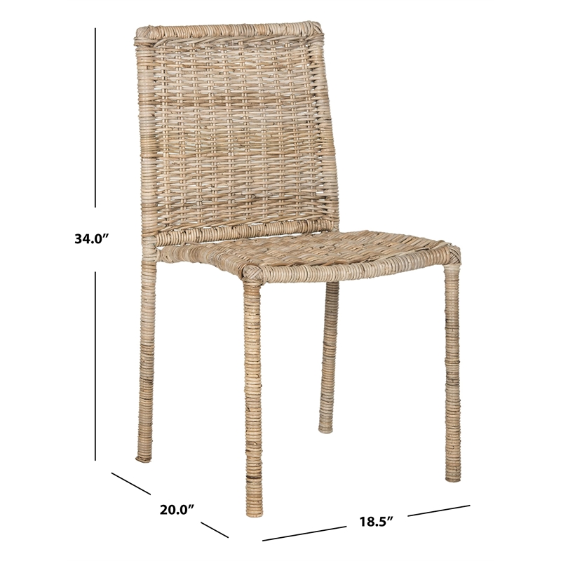 Safavieh Makassar Dining Side Chair in Brown (Set of 2)