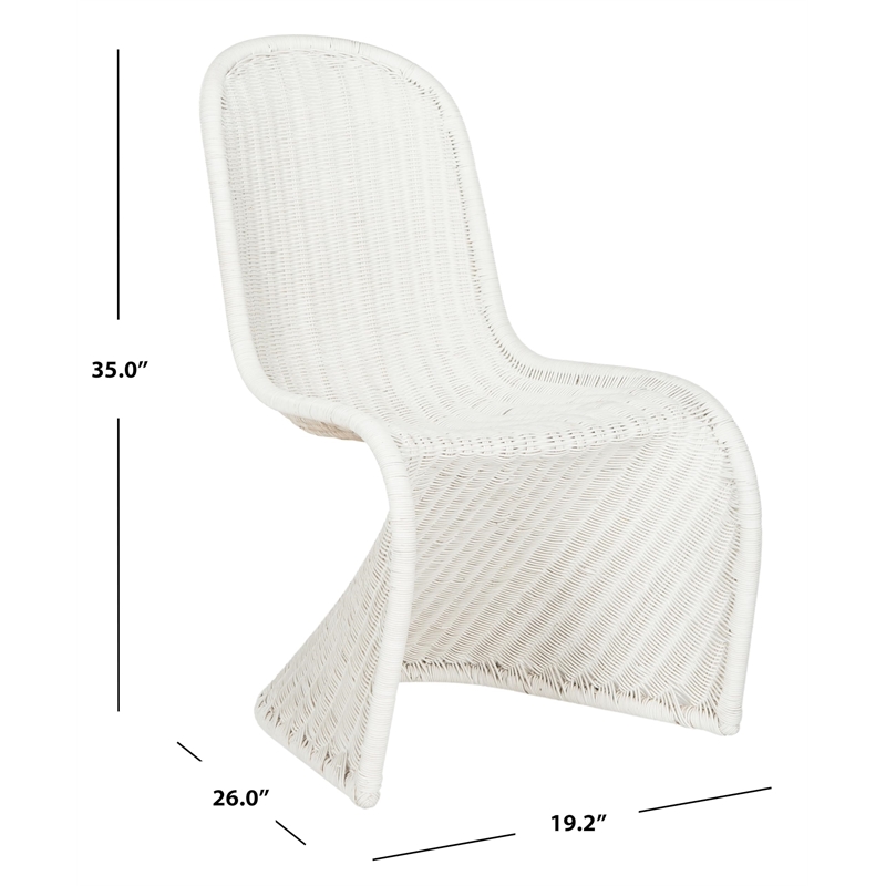 Safavieh Tana Wicker Dining Side Chair in Brown (Set of 2)