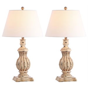 Safavieh Tanner Table Lamp in Brown and Off White (Set of 2)