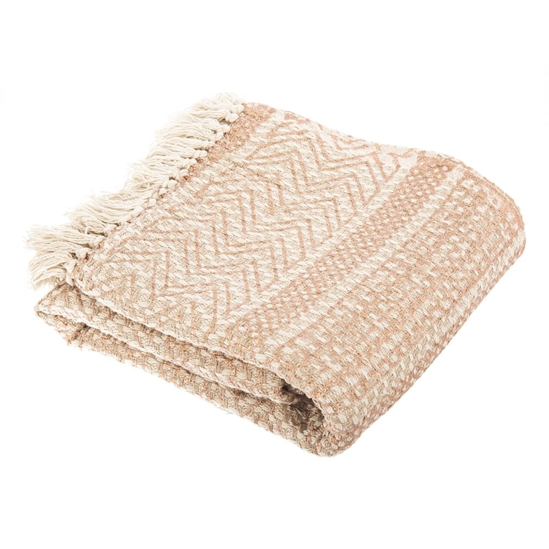 Safavieh Becks Throw Blanket in Copper and Beige