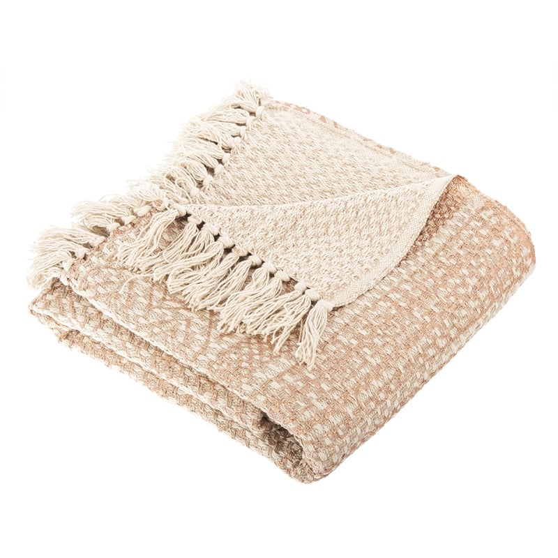 Safavieh Becks Throw Blanket in Copper and Beige