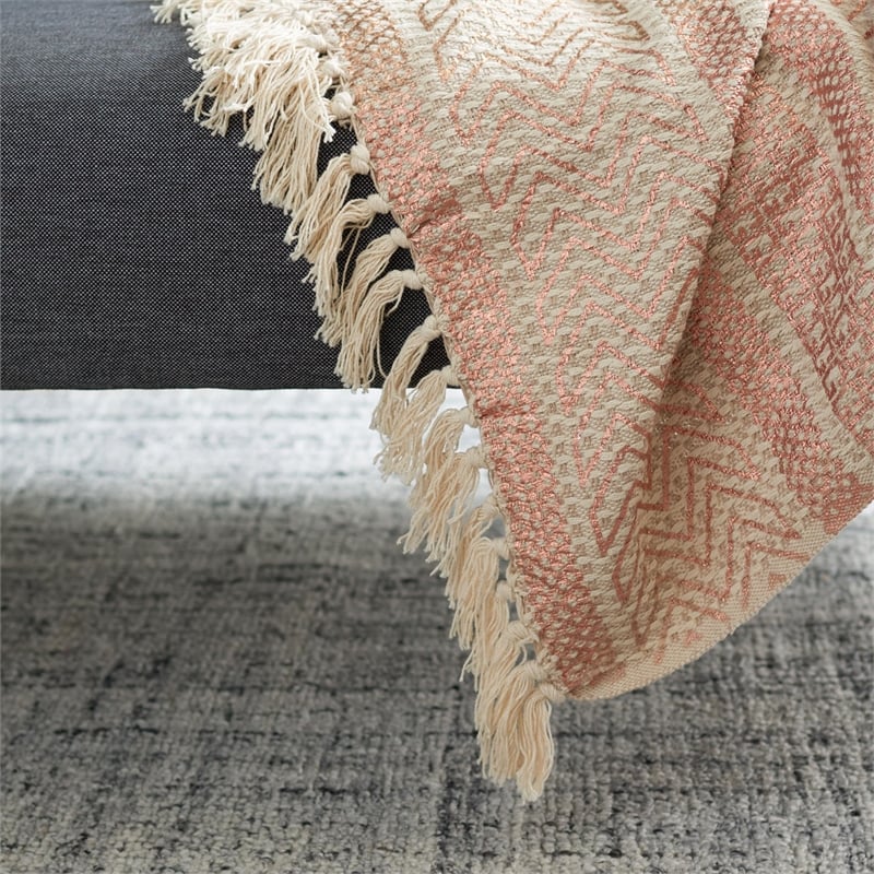 Safavieh Becks Throw Blanket in Copper and Beige