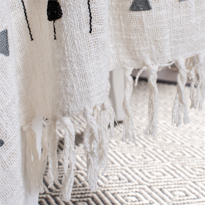 Safavieh Penton Throw Blanket in Gray and White
