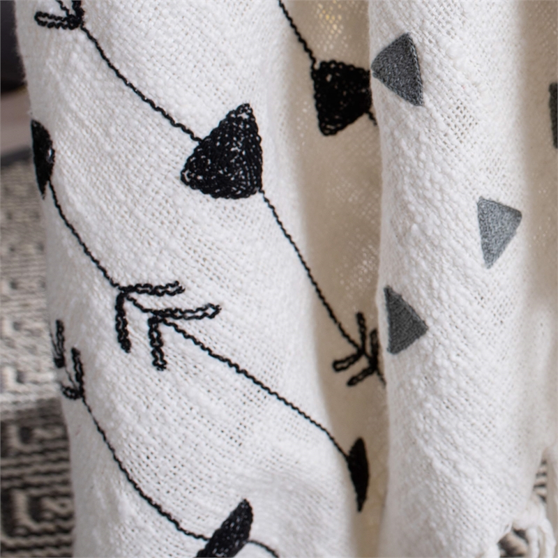 Safavieh Penton Throw Blanket in Gray and White