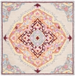 Safavieh Micro-Loop 5' Square Hand Tufted Wool Rug in Beige and Orange