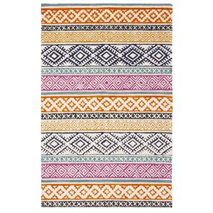 Safavieh Micro-Loop 4' x 6' Hand Tufted Wool Rug in Ivory and Rust