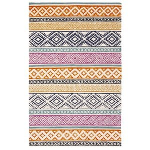 Safavieh Micro-Loop 8' x 10' Hand Tufted Wool Rug in Ivory and Rust