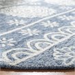 Safavieh Micro-Loop 5' Round Hand Tufted Wool Rug in Blue and Ivory