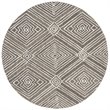 Safavieh Micro-Loop 5' Round Hand Tufted Wool Rug in Dark Gray