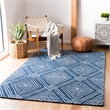 Safavieh Micro-Loop 4' x 6' Hand Tufted Wool Rug in Navy and Ivory