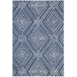 Safavieh Micro-Loop 4' x 6' Hand Tufted Wool Rug in Navy and Ivory