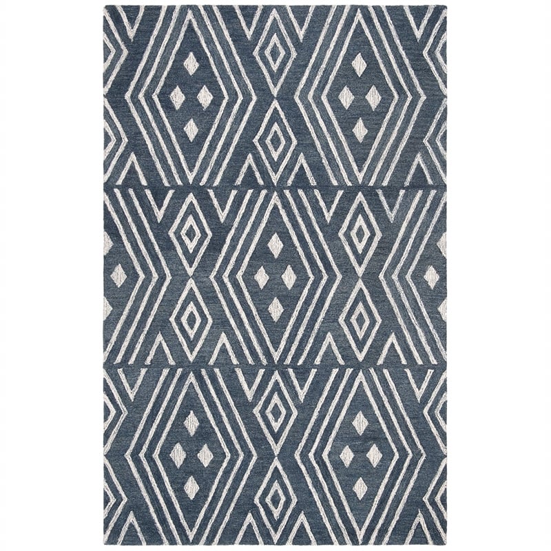 Safavieh Micro-Loop 8' x 10' Hand Tufted Wool Rug in Blue
