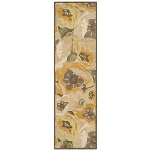 Safavieh Martha Stewart 2'3&quot x 8' Hand Tufted Wool Runner Rug in Gold