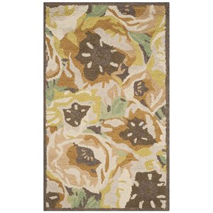 Safavieh Martha Stewart 4' x 6' Hand Tufted Wool Rug in Gold and Brown