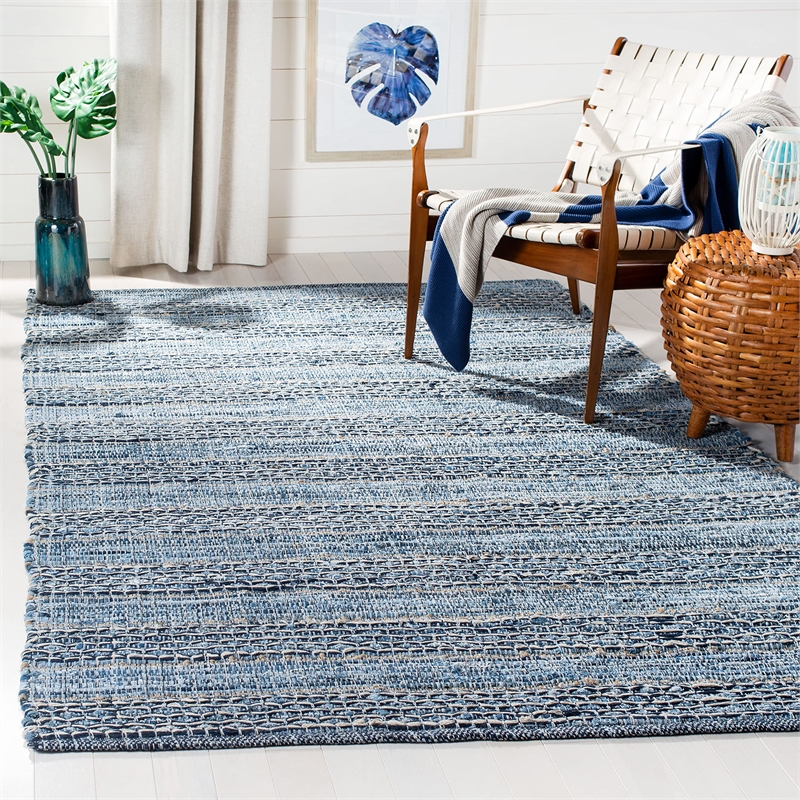 Safavieh Montauk 3' x 5' Hand Woven Jute Rug in Blue